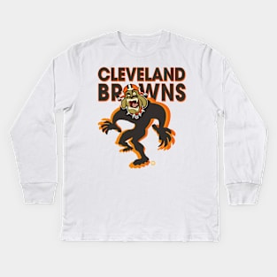 Cleveland Browns BullDawg Whoosh Growler Kids Long Sleeve T-Shirt